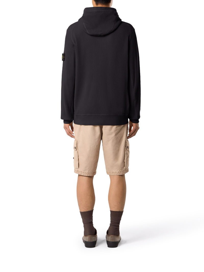 MAGLIA IN COTONE CON ZIP E CAPPUCCIO CON BADGE GHOST