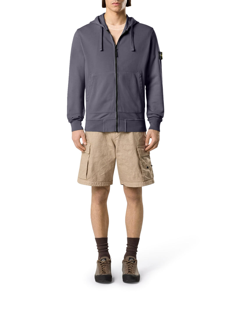 FELPA CON ZIP E CAPPUCCIO IN COTONE BIOLOGICO