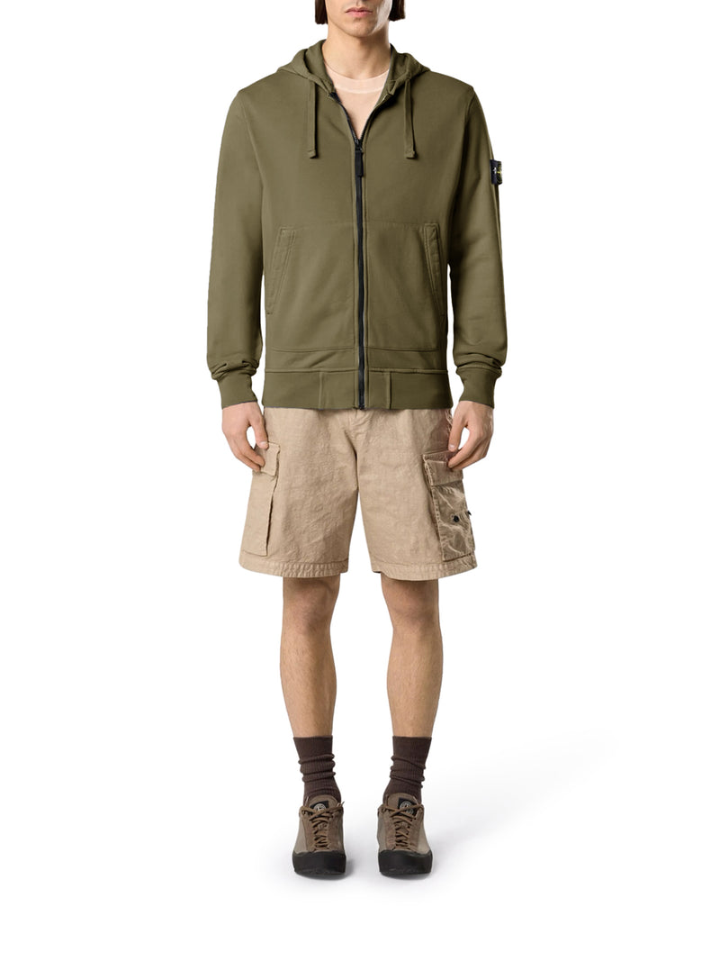 FELPA CON ZIP E CAPPUCCIO IN COTONE BIOLOGICO