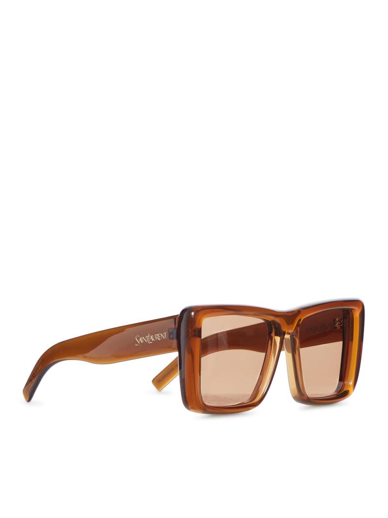 OCCHIALI DA SOLE QUADRATI TRASPARENTI CON MONTATURA OVERSIZE A INIEZIONE E LENTI IN NYLON