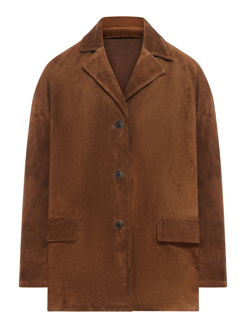 BLAZER IN PELLE SCAMOSCIATA