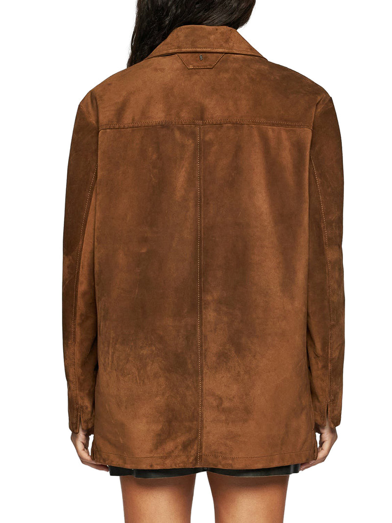 BLAZER IN PELLE SCAMOSCIATA