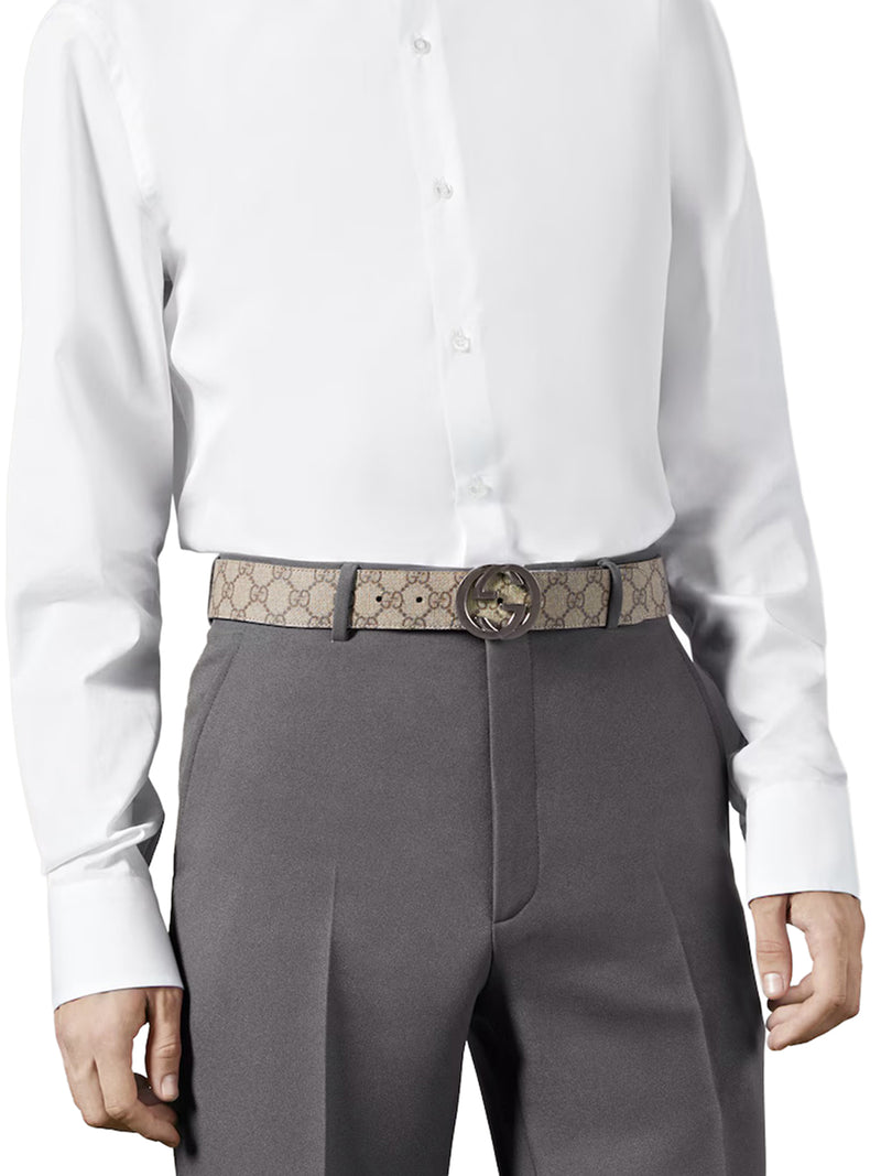 CINTURA REVERSIBILE CON FIBBIA INCROCIO GG