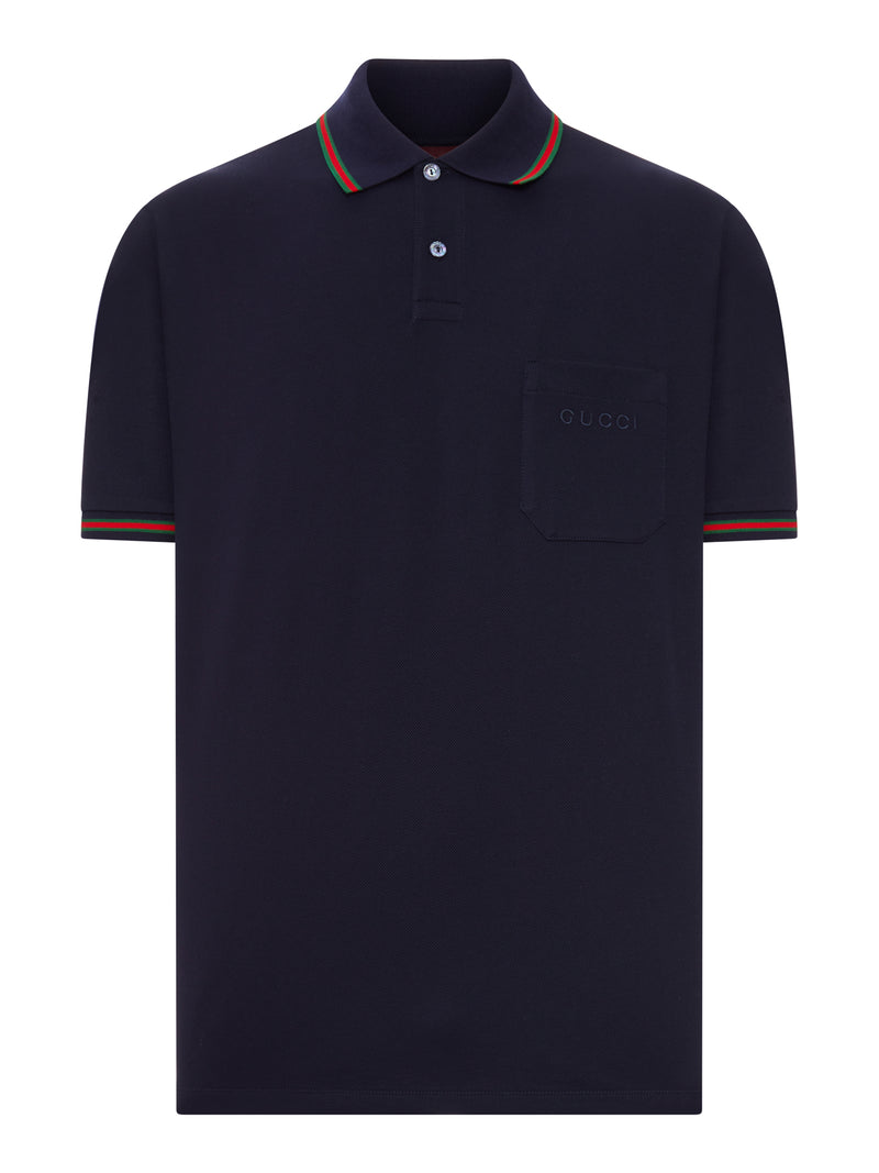 POLO RICAMATA IN COTONE STRETCH
