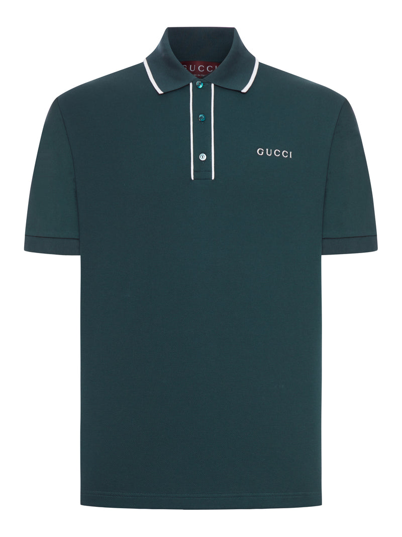 POLO IN PIQUET DI COTONE CON LOGO RICAMATO