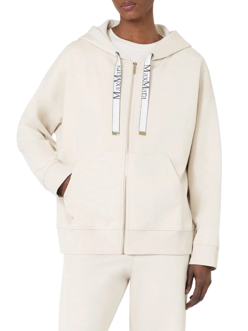 FELPA CON ZIP E CAPPUCCIO IN JERSEY TECNICO