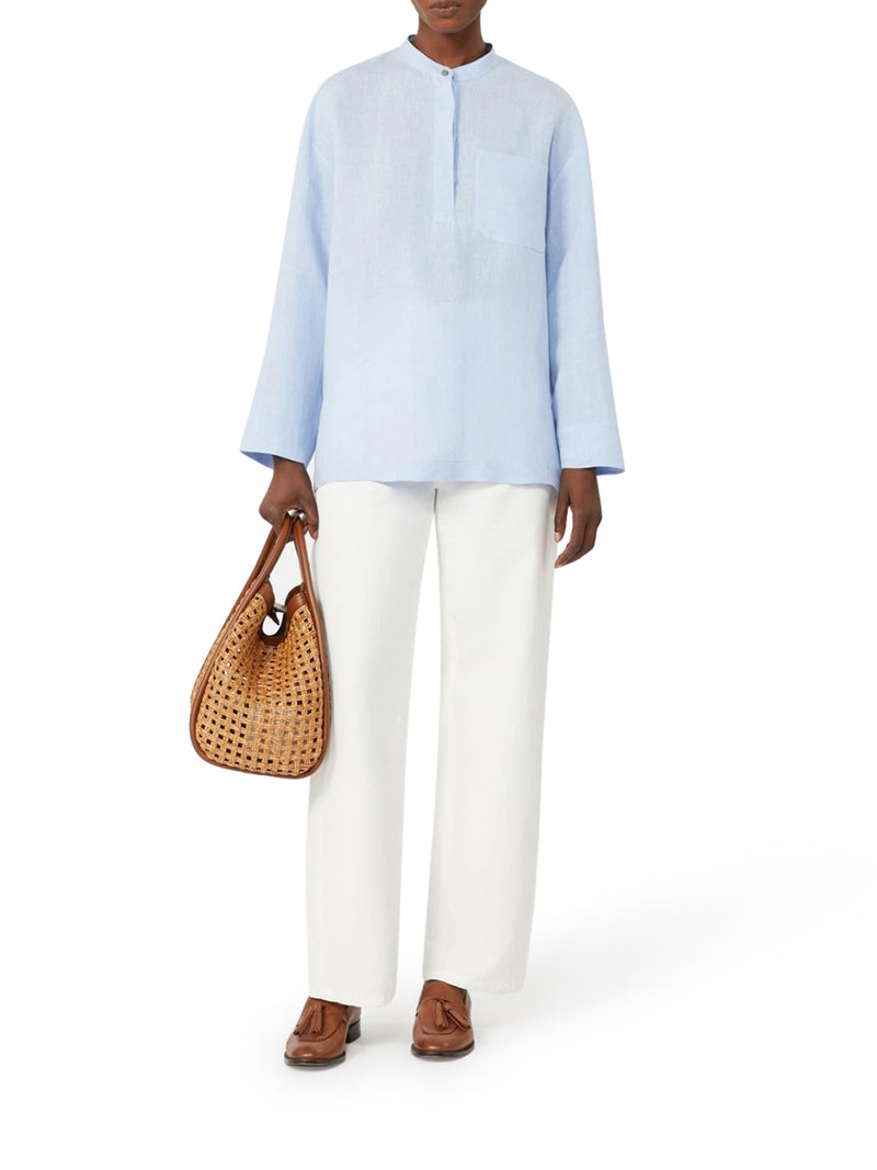 PANTALONE 5 TASCHE IN COTONE E LINO