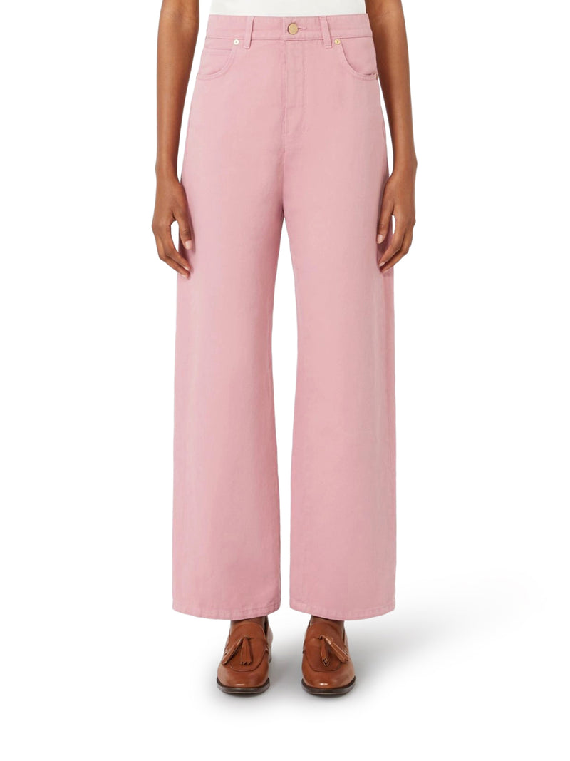 PANTALONE 5 TASCHE IN COTONE E LINO