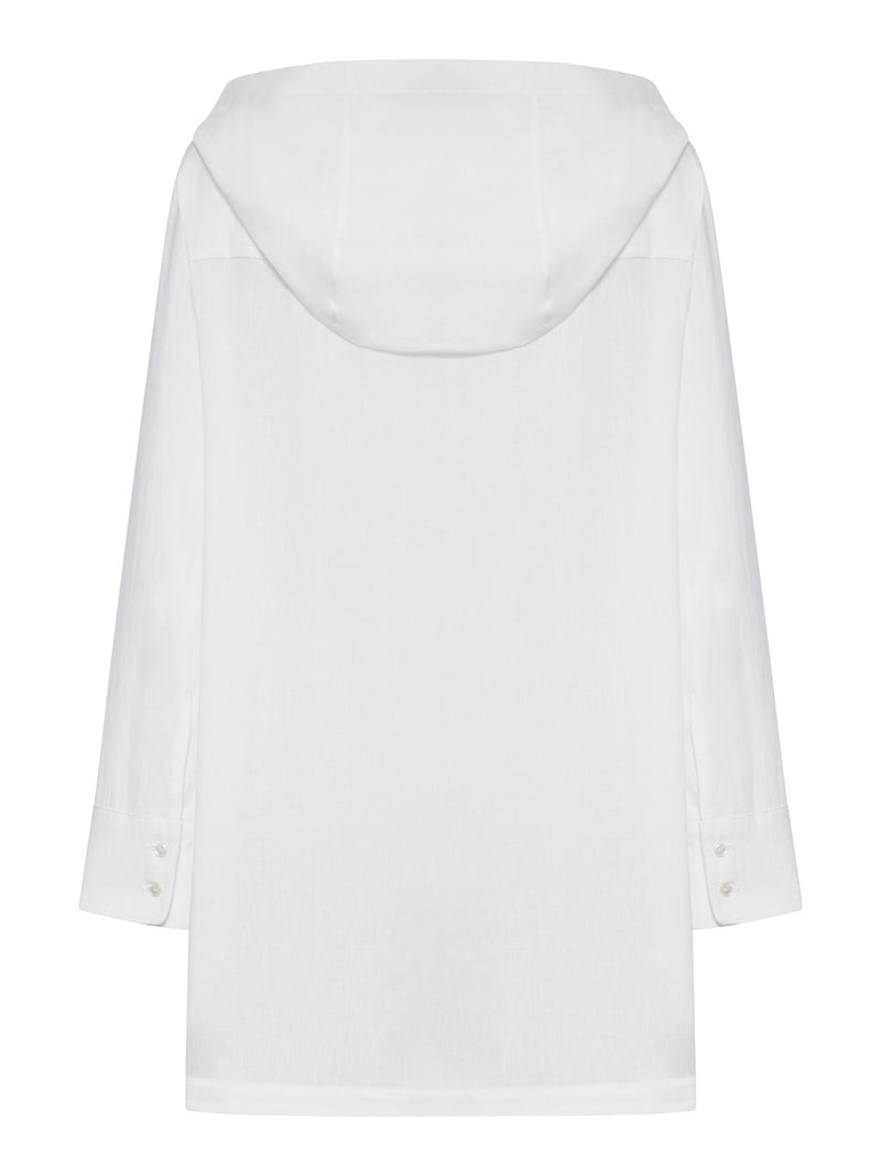 BLUSA IN LINO CON CAPPUCCIO