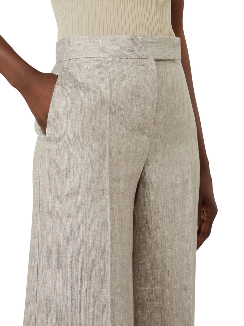 PANTALONE IN BATAVIA DI LINO CHEVRON