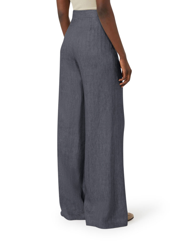 PANTALONE IN BATAVIA DI LINO CHEVRON