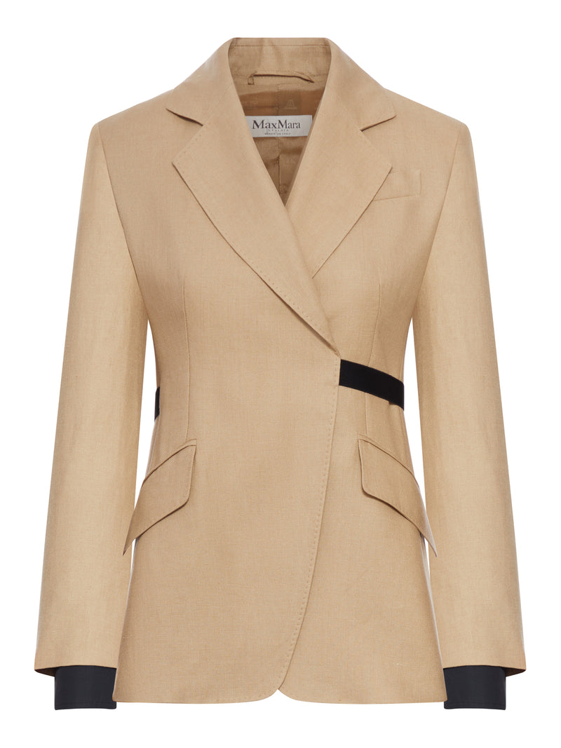 BLAZER DOPPIOPETTO IN NATTÉ DI PURO LINO