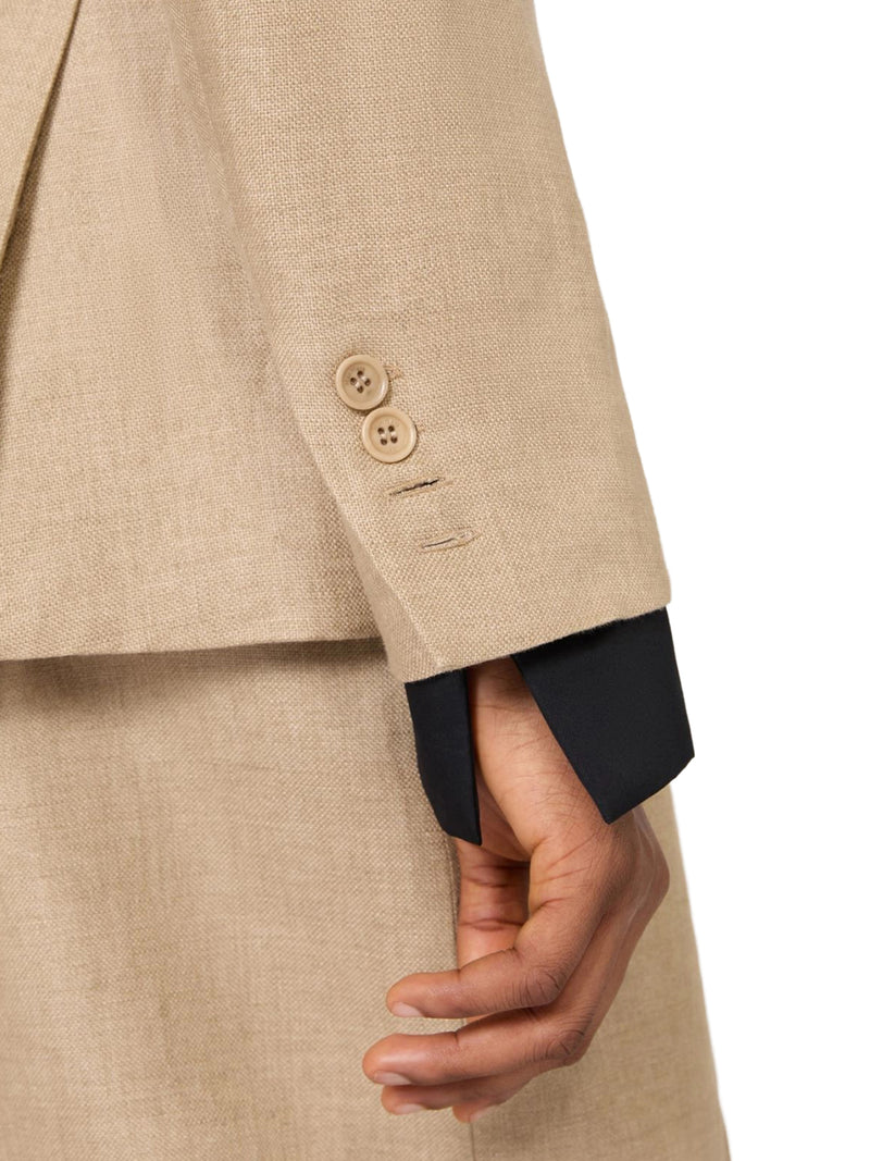 BLAZER DOPPIOPETTO IN NATTÉ DI PURO LINO