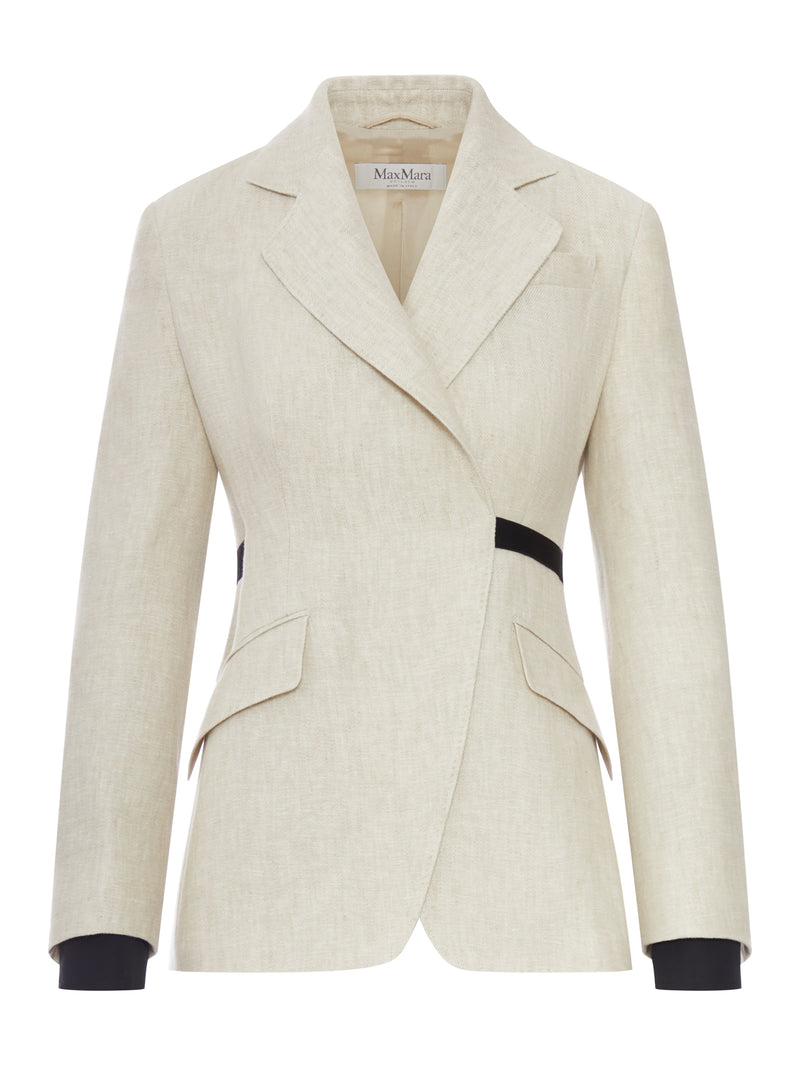 BLAZER DOPPIOPETTO IN DRILL DI LINO