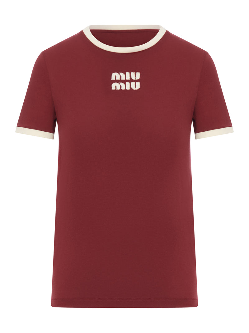 T-SHIRT IN JERSEY DI COTONE CON LOGO RICAMATO