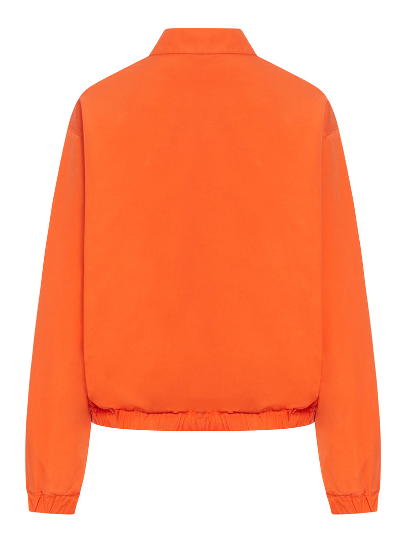 GIACCA BOMBER IN POPELINE DI COTONE CON LOGO