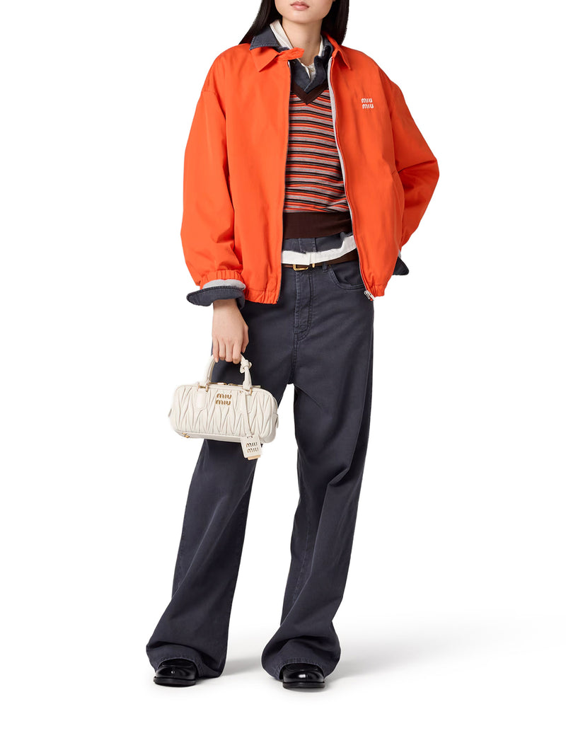 GIACCA BOMBER IN POPELINE DI COTONE CON LOGO