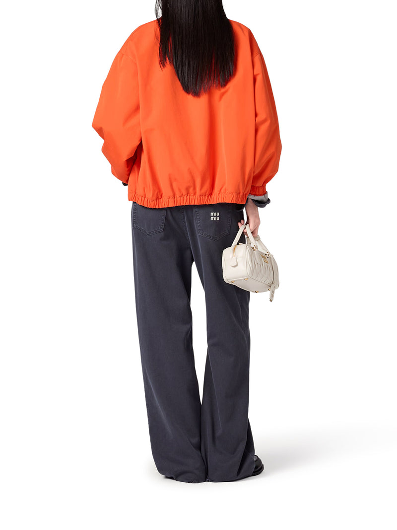 GIACCA BOMBER IN POPELINE DI COTONE CON LOGO
