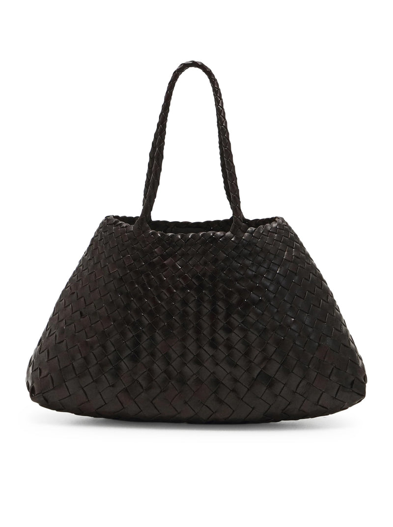 BORSA SANTA CROCE BIG IN PELLE INTRACCIATA TESTA DI MORO