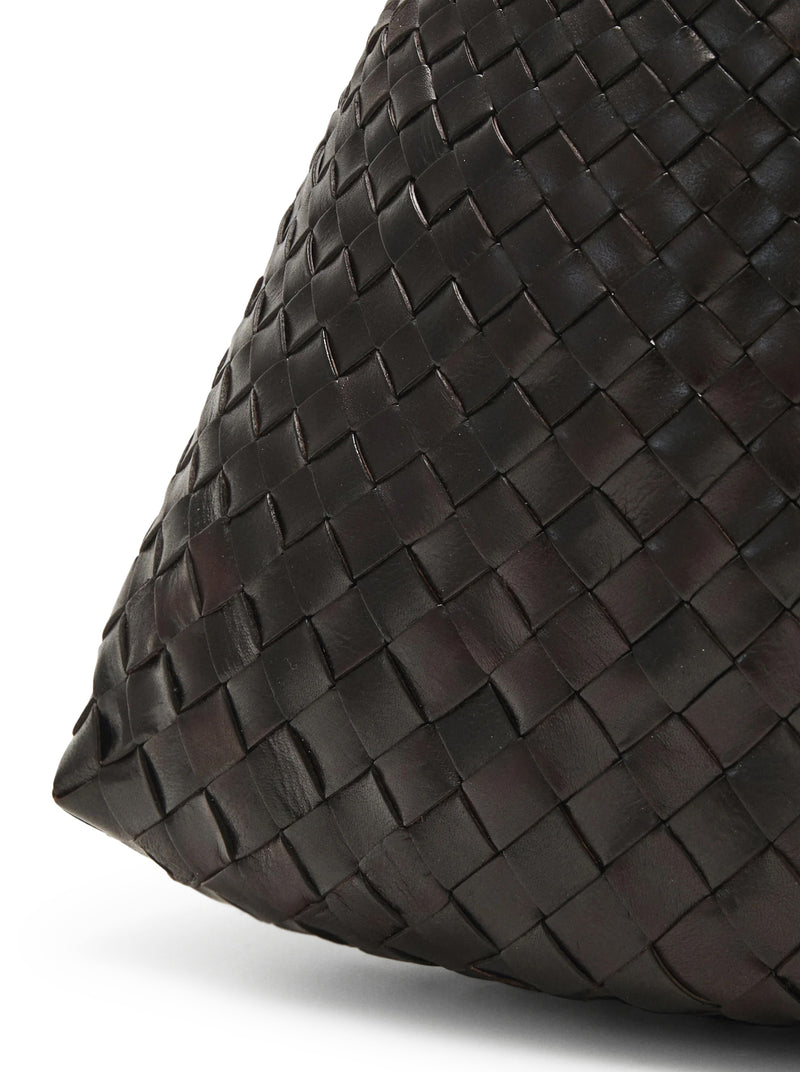 BORSA SANTA CROCE BIG IN PELLE INTRACCIATA TESTA DI MORO