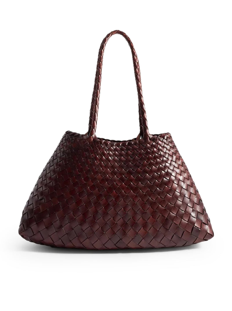 BORSA SANTA CROCE BIG IN PELLE INTRACCIATA BRUCIATO