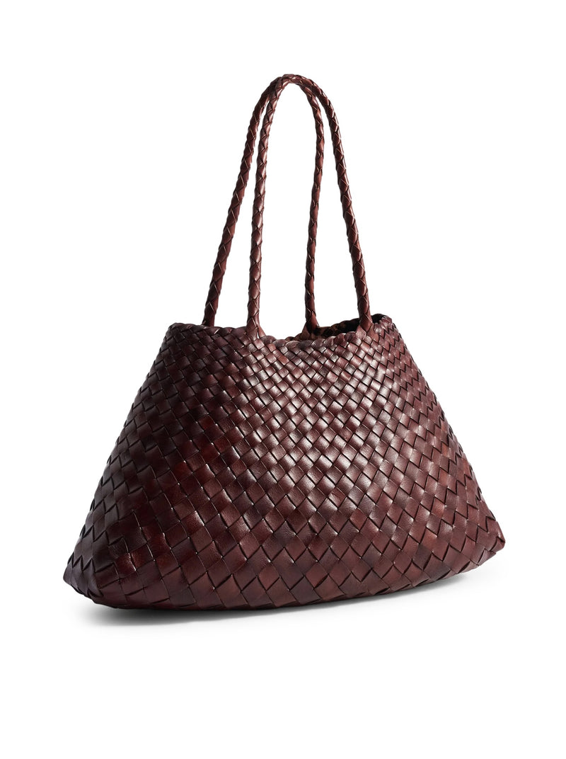 BORSA SANTA CROCE BIG IN PELLE INTRACCIATA BRUCIATO