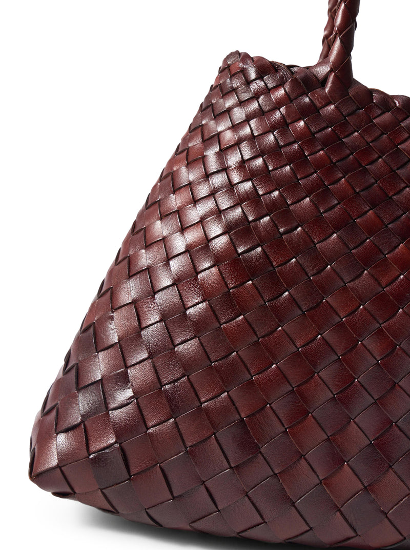 BORSA SANTA CROCE BIG IN PELLE INTRACCIATA BRUCIATO