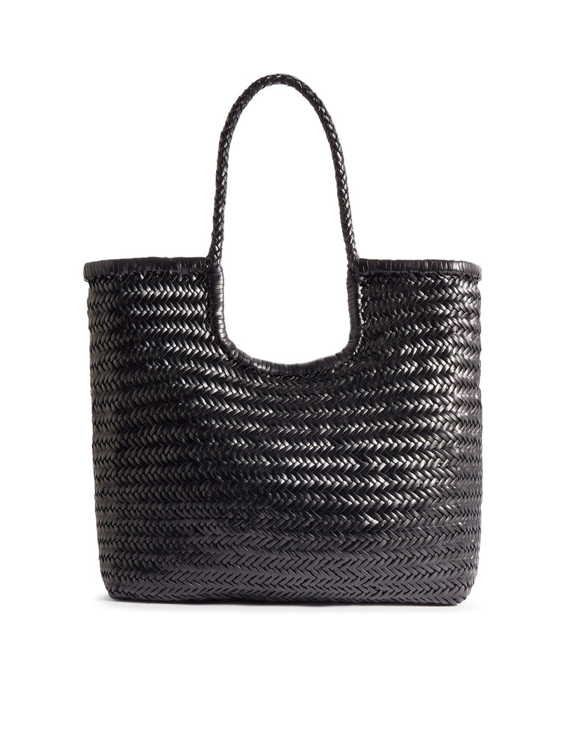 TOTE BAG NS DIAGONAL IN PELLE NERA