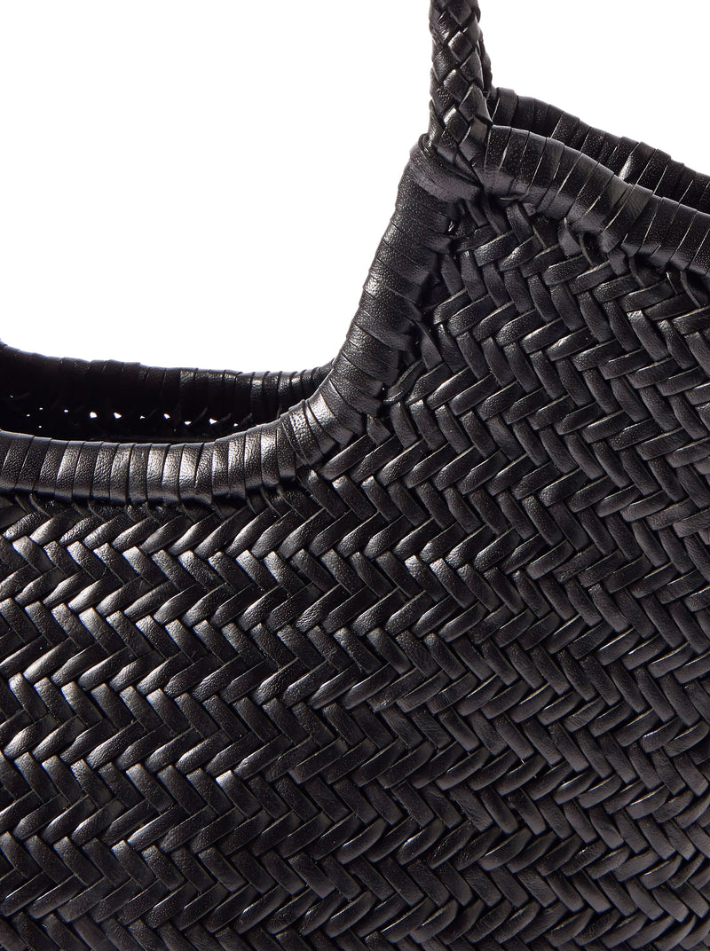 TOTE BAG NS DIAGONAL IN PELLE NERA