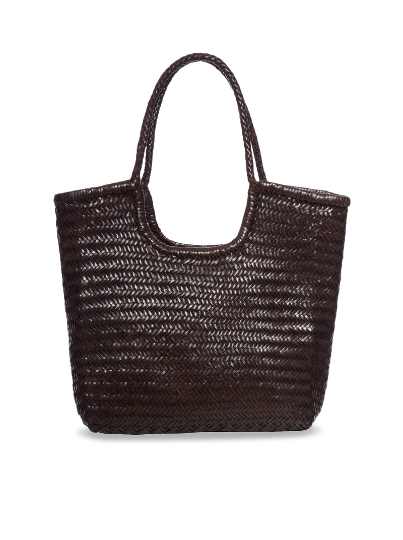 TOTE BAG NS DIAGONAL IN PELLE TESTA DI MORO