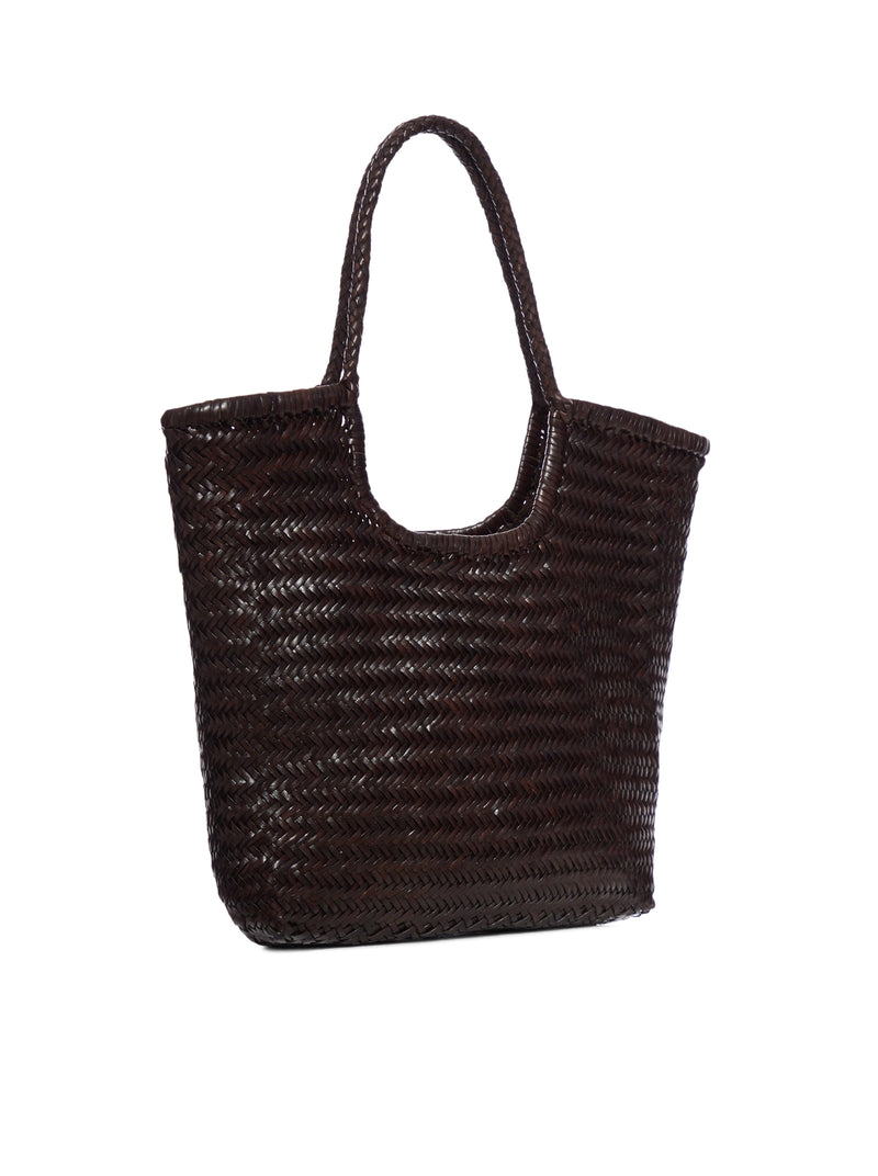 TOTE BAG NS DIAGONAL IN PELLE TESTA DI MORO