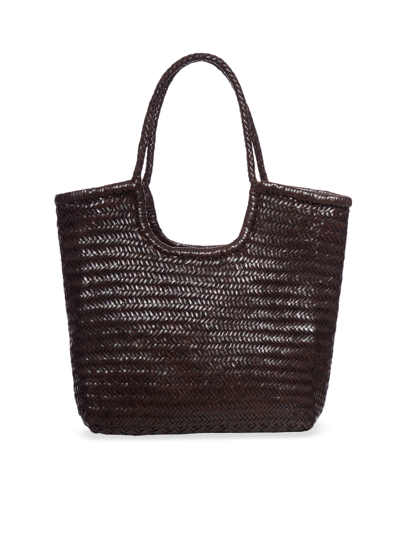 TOTE BAG NS DIAGONAL IN PELLE TESTA DI MORO