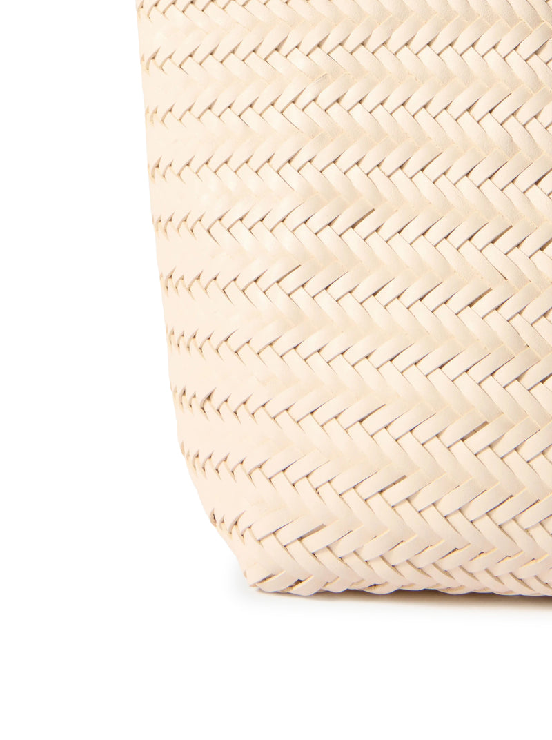 TOTE BAG NANTUCKET BIG IN PELLE INTRECCIATA SABBIA