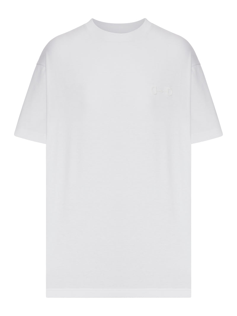 T-SHIRT IN JERSEY BIANCO CON RICAMO