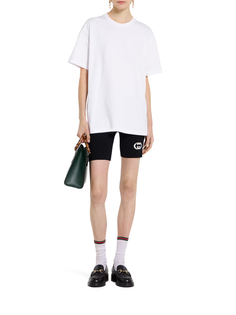 T-SHIRT IN JERSEY BIANCO CON RICAMO