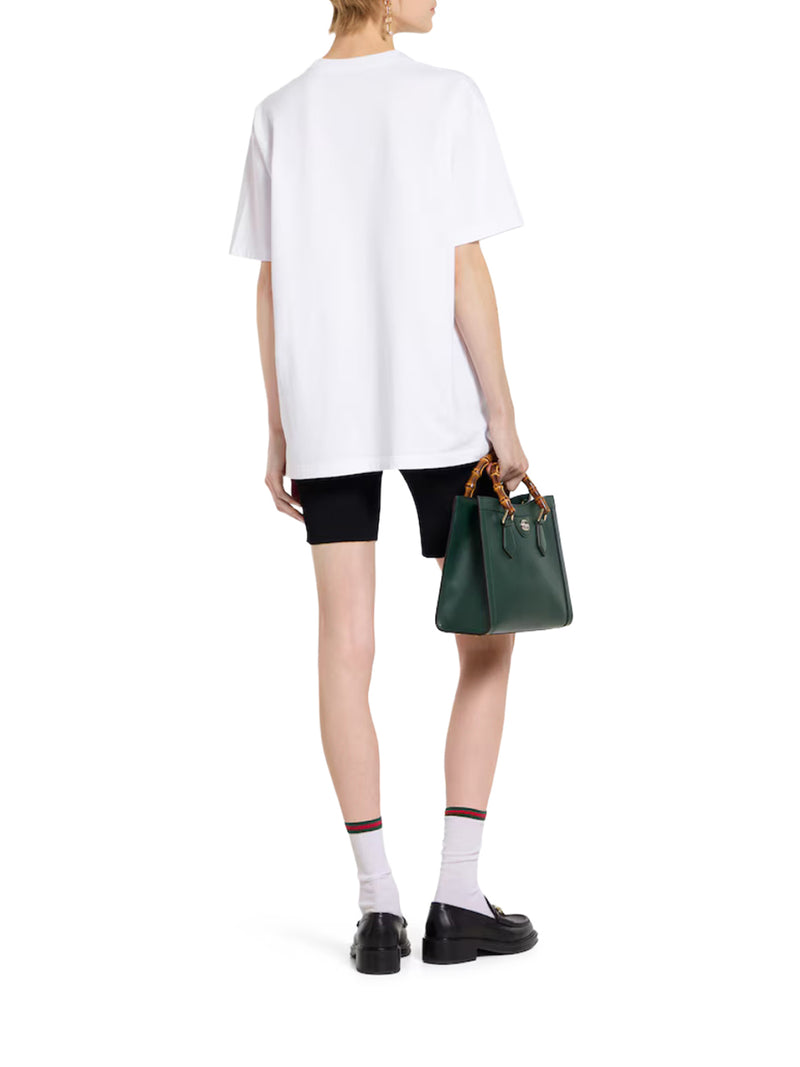 T-SHIRT IN JERSEY BIANCO CON RICAMO