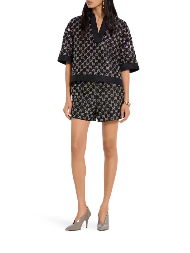 TOP IN TWEED DI LANA CON STRASS