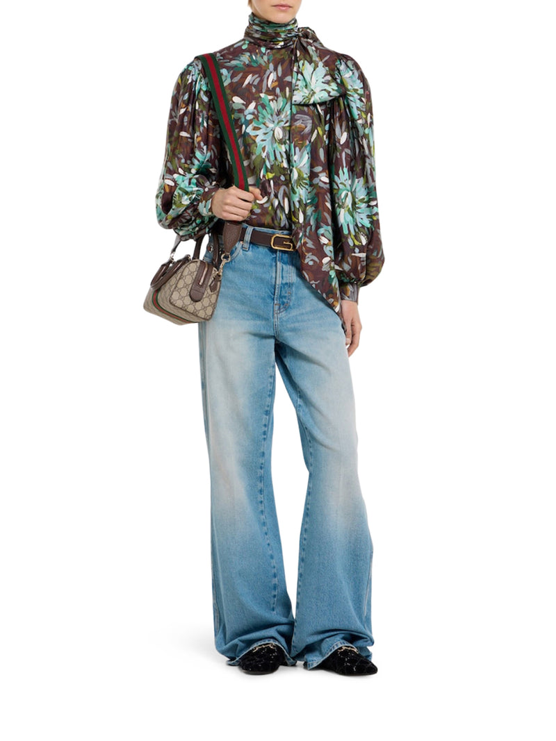 PANTALONI FLARE IN DENIM EFFETTO WASHED