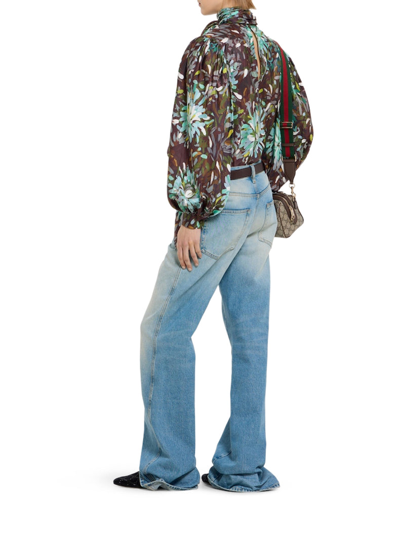 PANTALONI FLARE IN DENIM EFFETTO WASHED