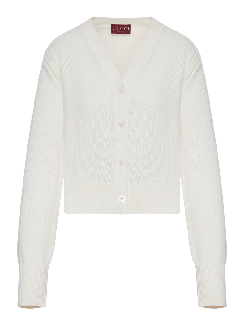 CARDIGAN IN MAGLIA DI COTONE CON SCOLLO A V