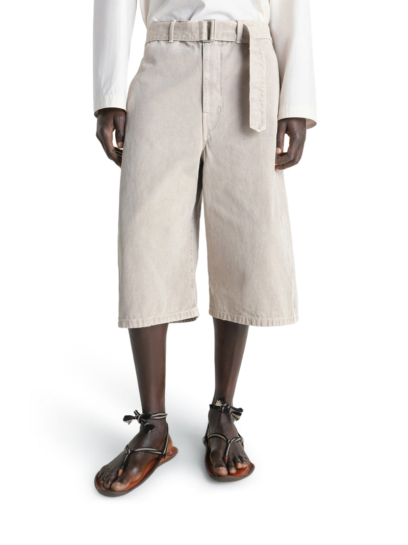 BERMUDA IN DENIM EFFETTO NEVE