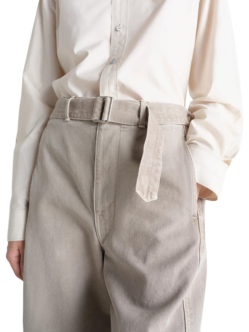 PANTALONI TWISTED IN TWIL DI COTONE CON CINTURA