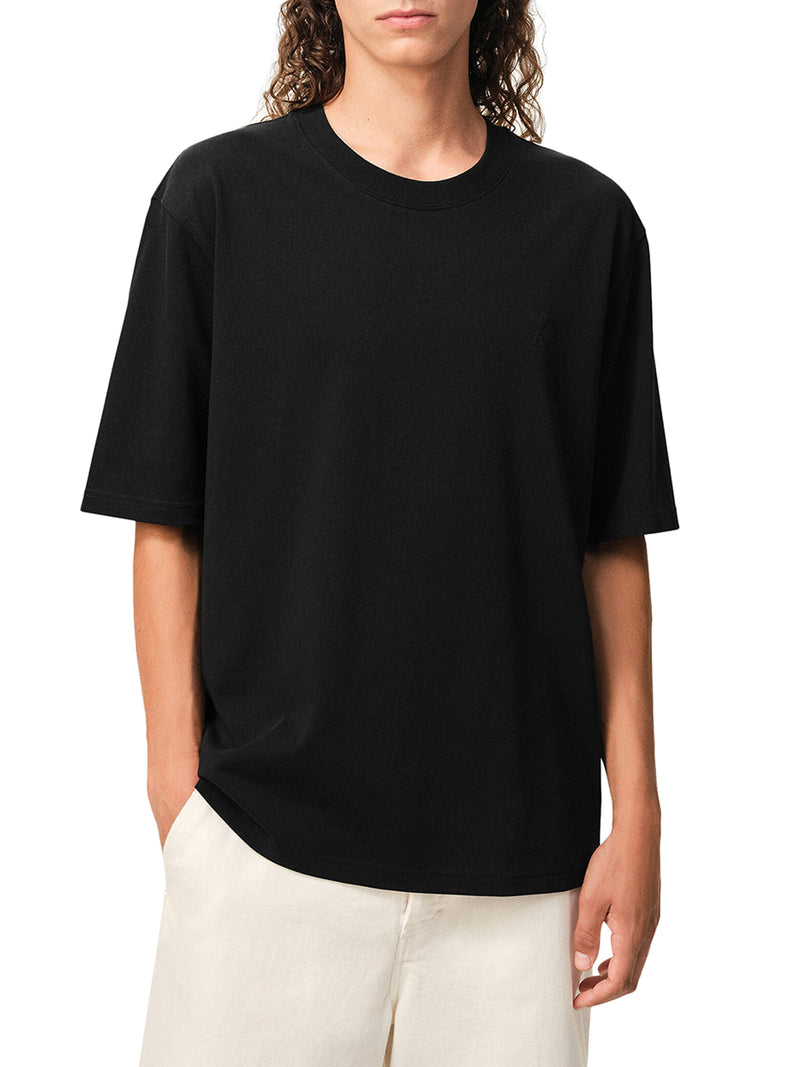 T-SHIRT GIROCOLLO IN COTONE CON LOGO AMI DE COUER