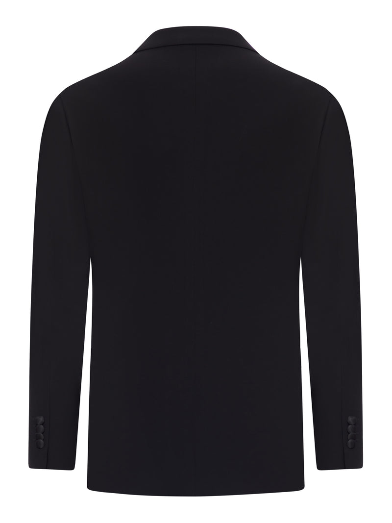 SMOKING CLASSICO MONOPETTO CON REVERS IN RASO