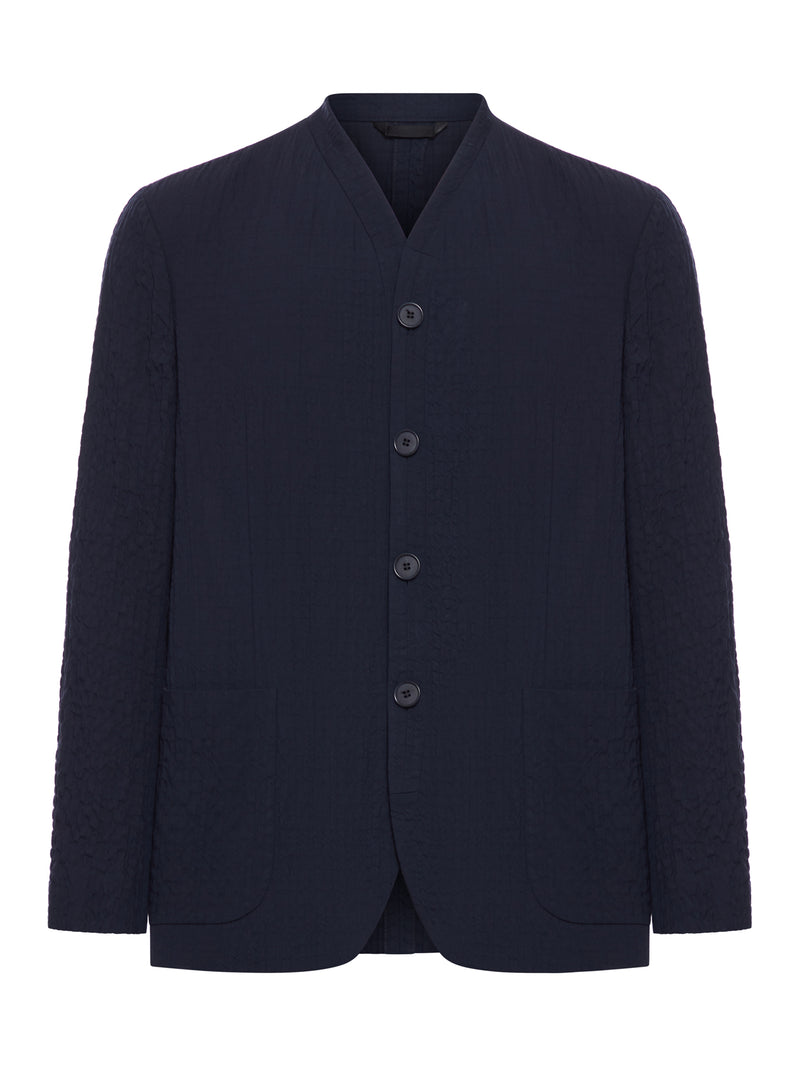 GIACCA MONOPETTO IN LYOCELL E SETA FROISSÉ