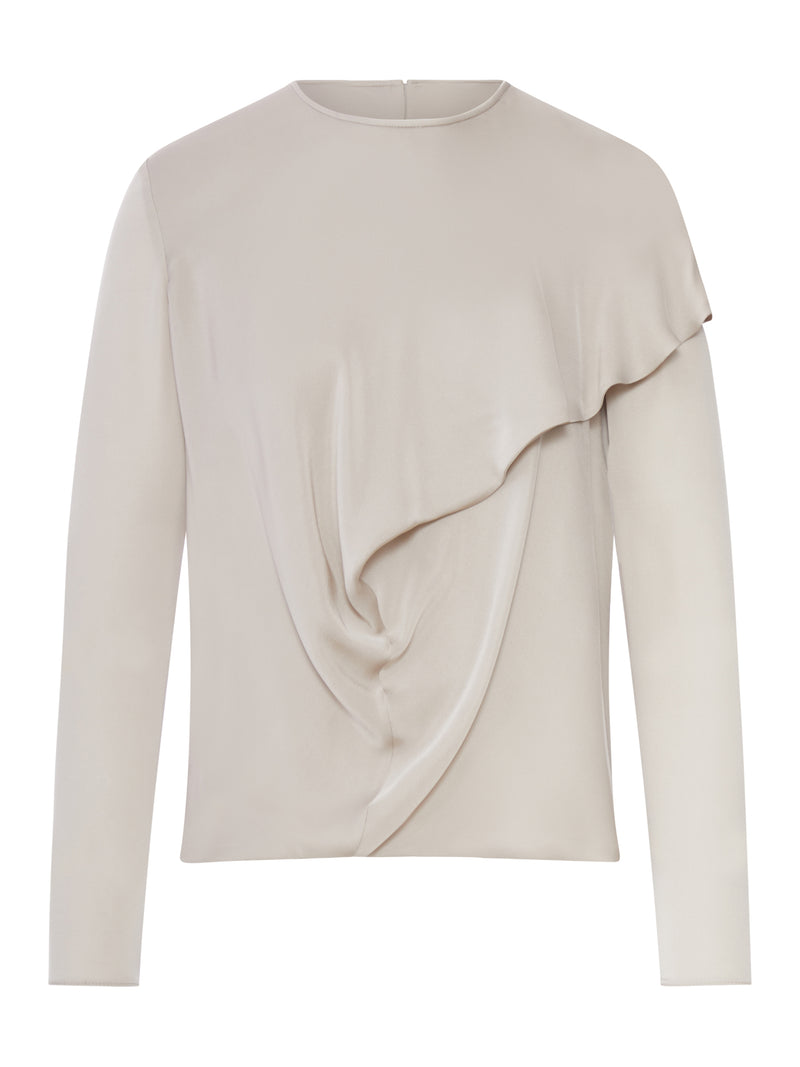 BLUSA DRAPPEGGIATA IN CHARMEUSE DI SETA