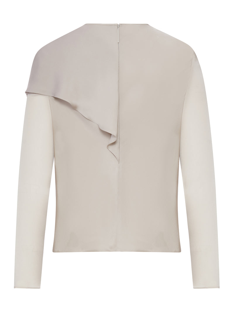 BLUSA DRAPPEGGIATA IN CHARMEUSE DI SETA