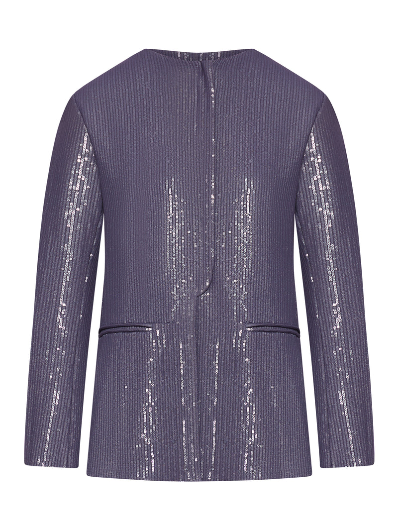BLAZER IN TESSUTO RICAMATO CON PAILLETTES EFFETTO DEGRADÉ