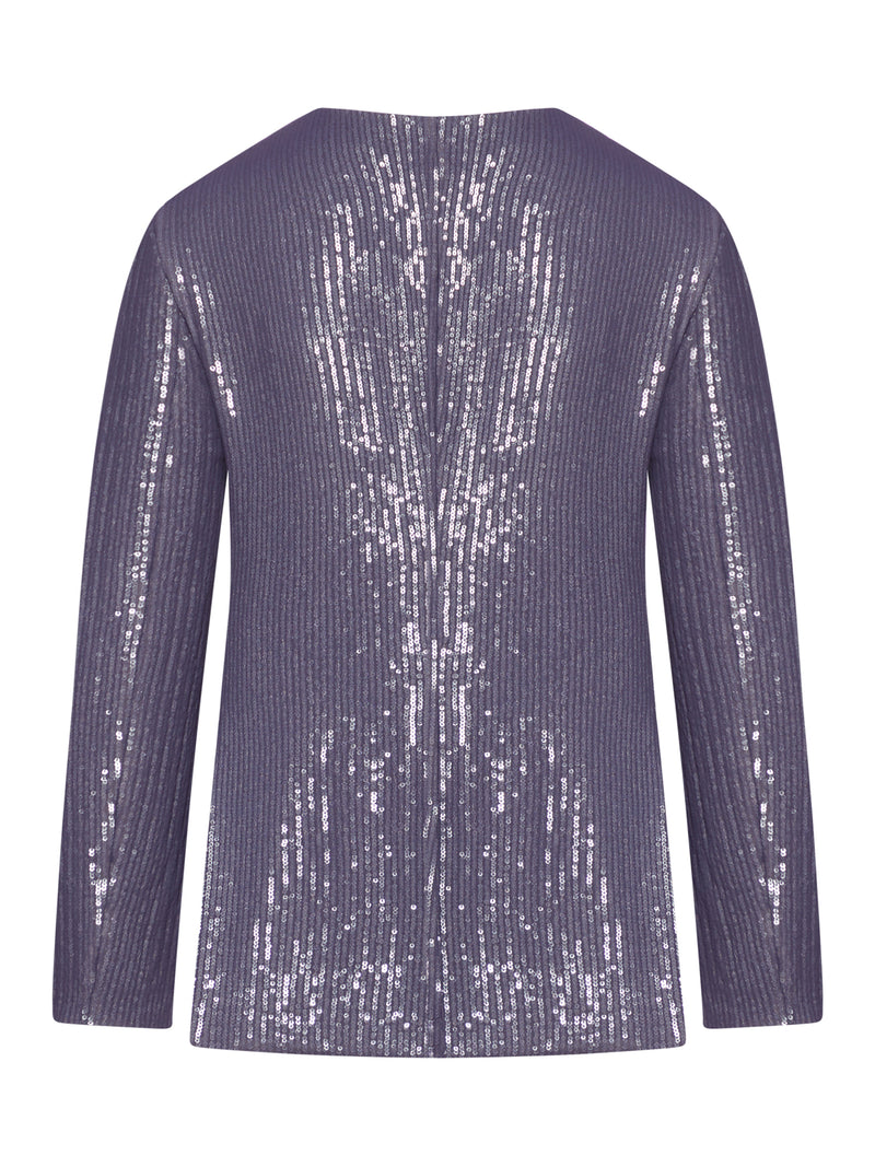 BLAZER IN TESSUTO RICAMATO CON PAILLETTES EFFETTO DEGRADÉ