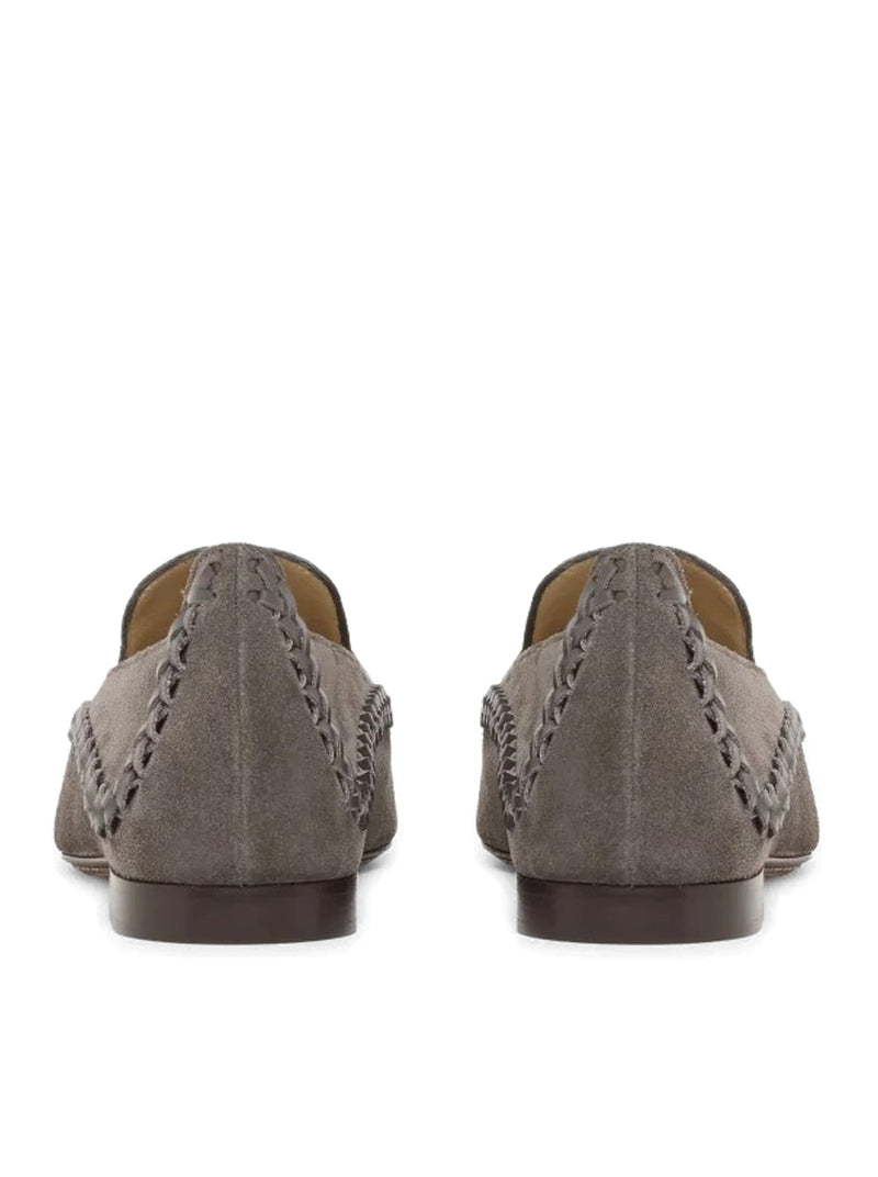 SNEAKERS SLIP-ON IN CAMOSCIO CON INTRECCIO